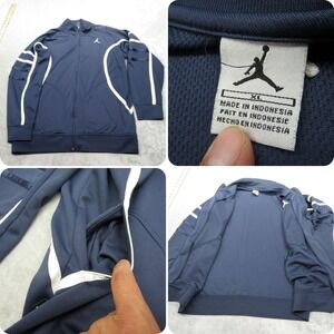 Jordan Jacket Youth XL Blue Pockets Stretch Full‎ Zip Athletic Track Fits Like L
